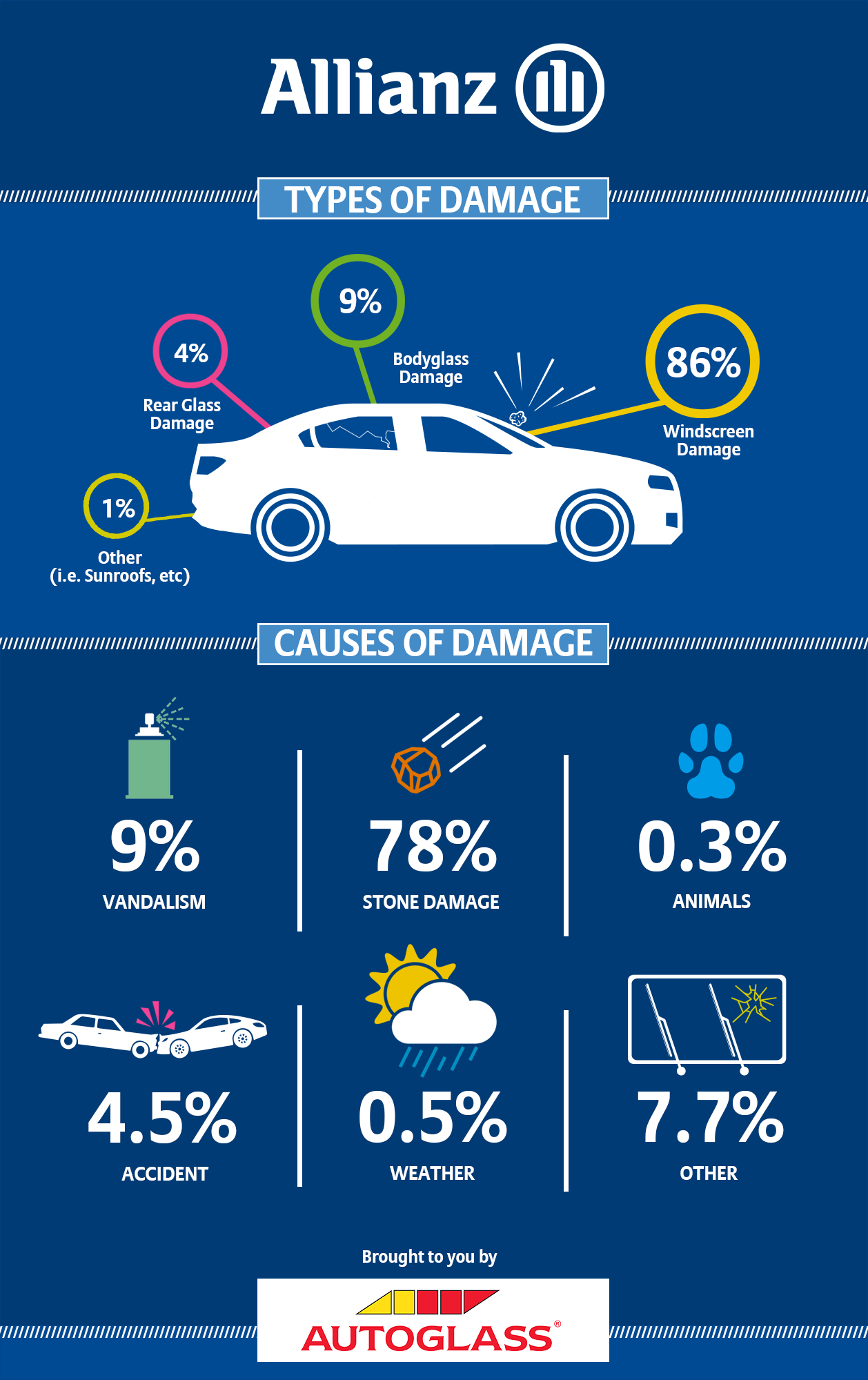 Types of windscreen damage
